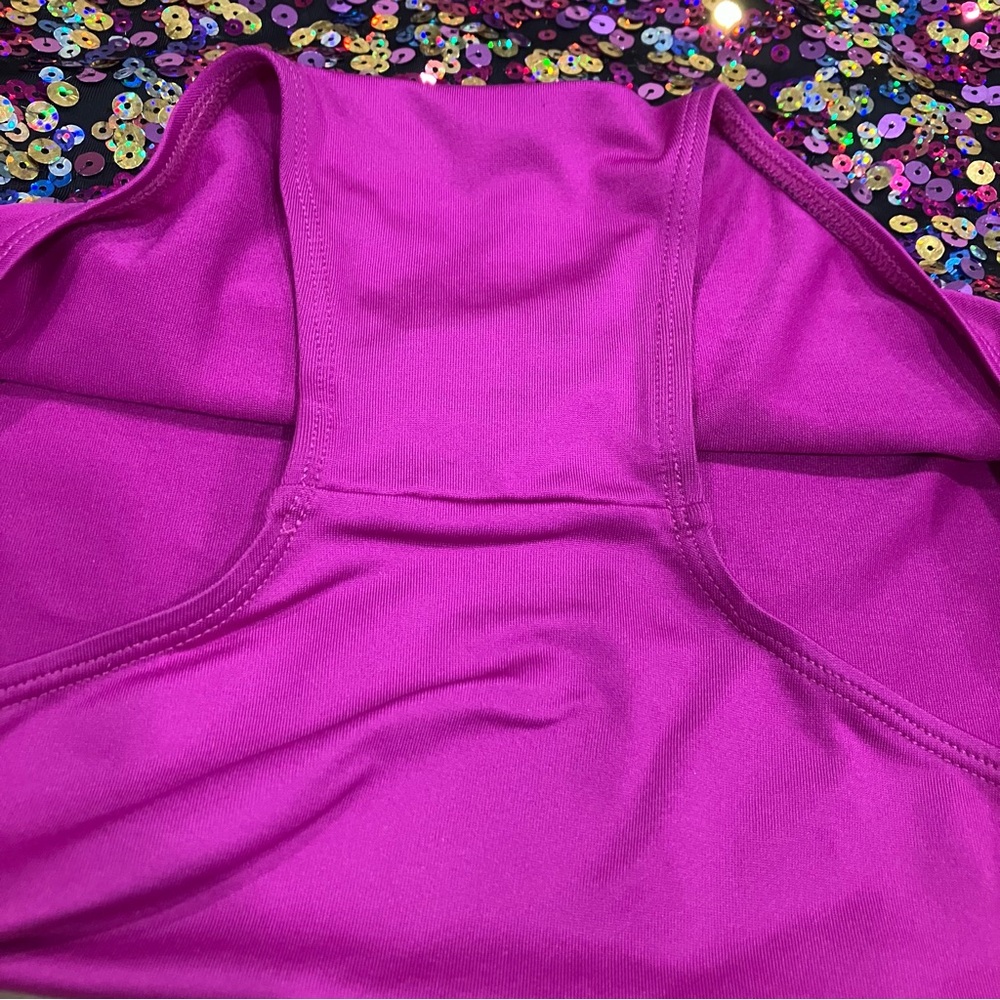 Weissman Gold and Purple Sequin Dance Bodysuit size SA Small Adult NEW - Picture 6 of 10